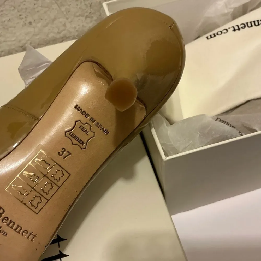 New with box LK Bennett Camel Patent Leather Heels